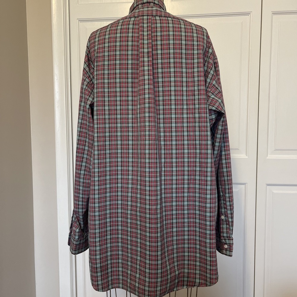 Men's Ralph Lauren Plaid Cotton Button Down Long Sleeve Shirt Sz XL Gray Red Blk - Picture 4 of 9